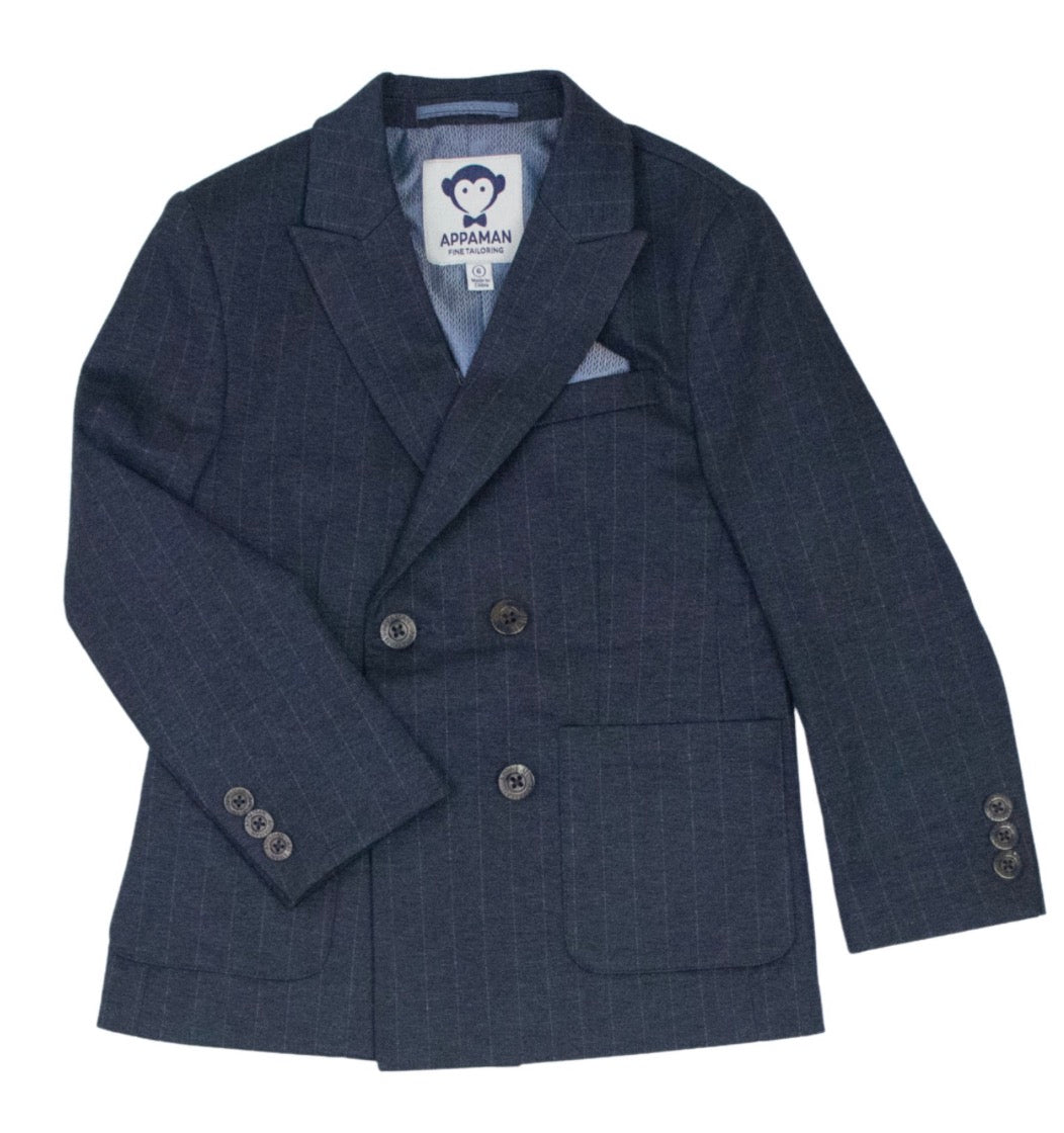 Appaman - Double Breasted Jacket, Navy Pinstripe
