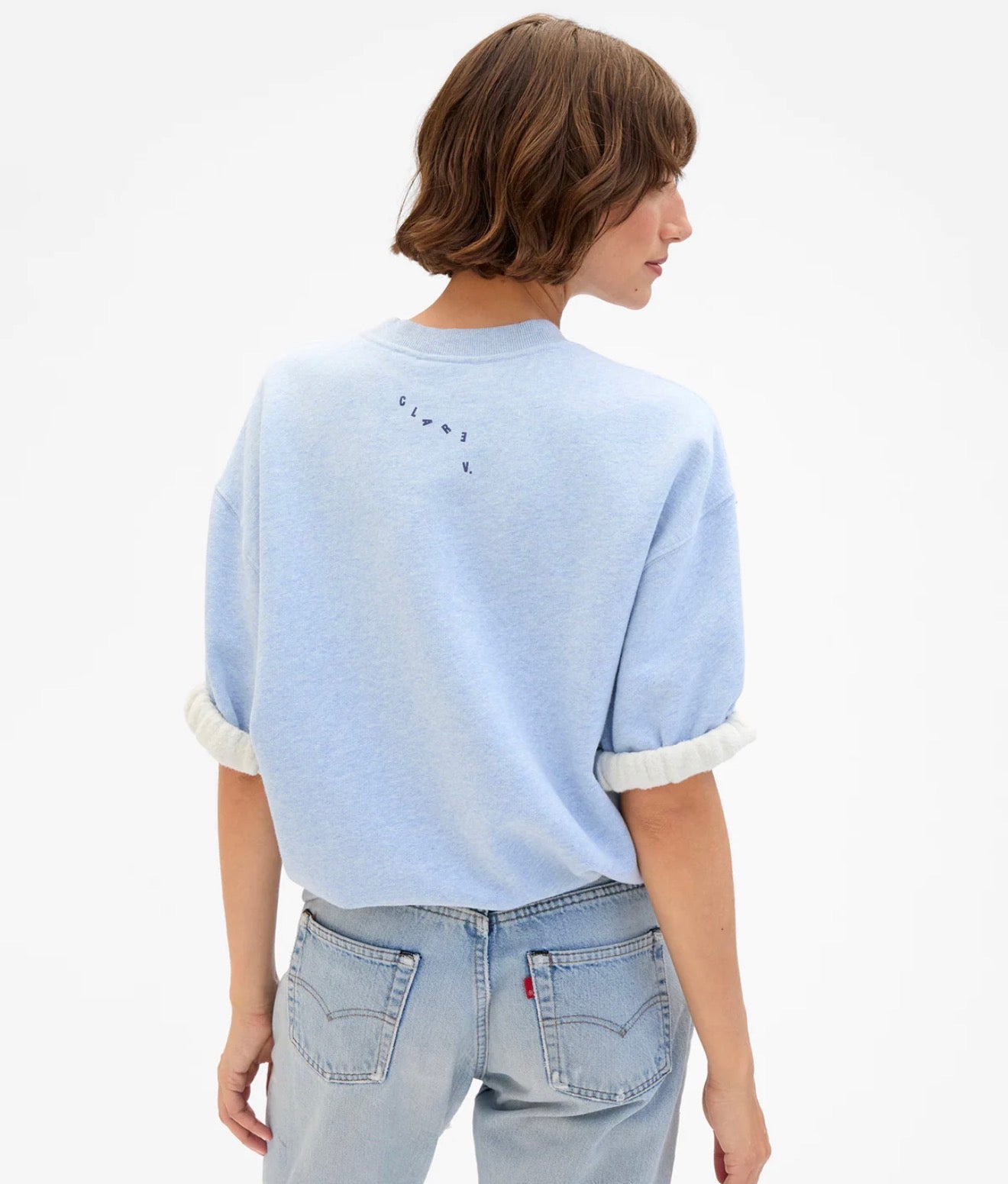 Clare V Short Sleeve Oversized Sweatshirt