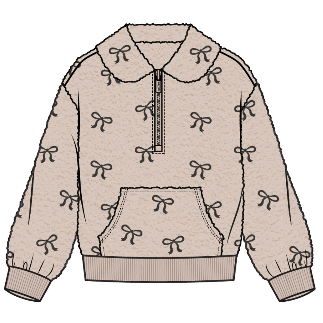 Miles The Label - Long Sleeve Sherpa Top, Beige