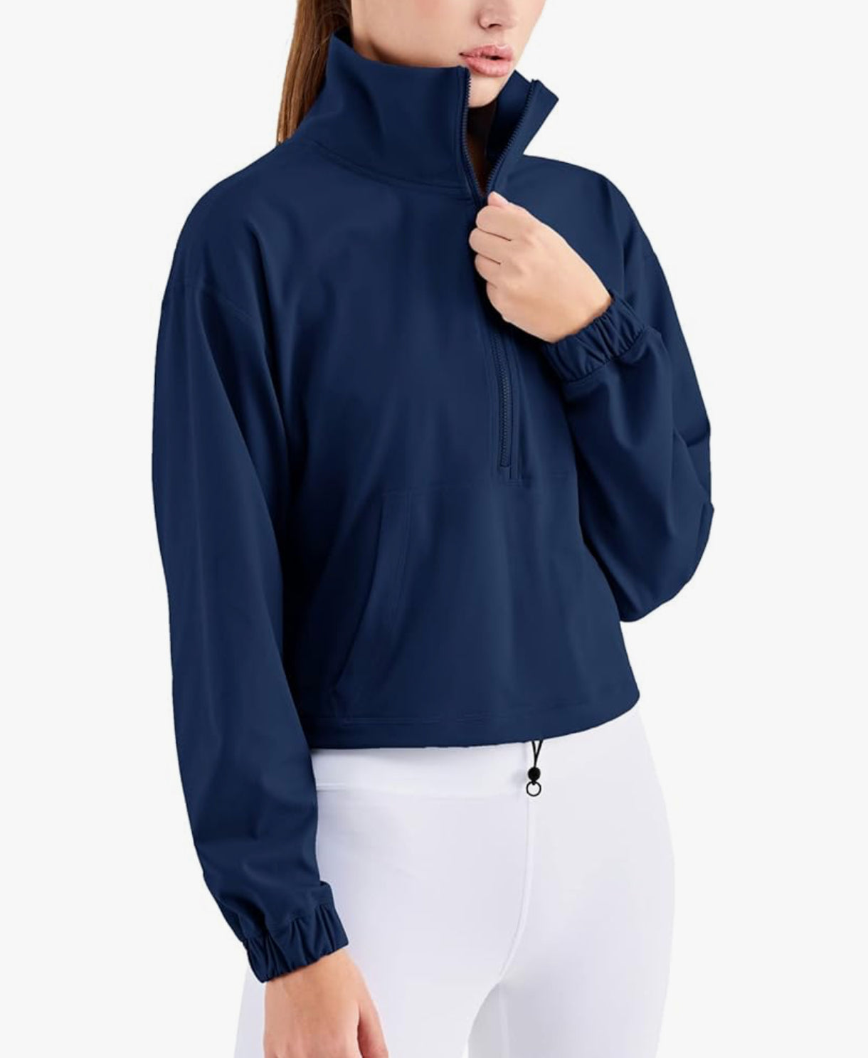 Women's Athletic Running/Yoga Cropped Jacket, 1/2 zip