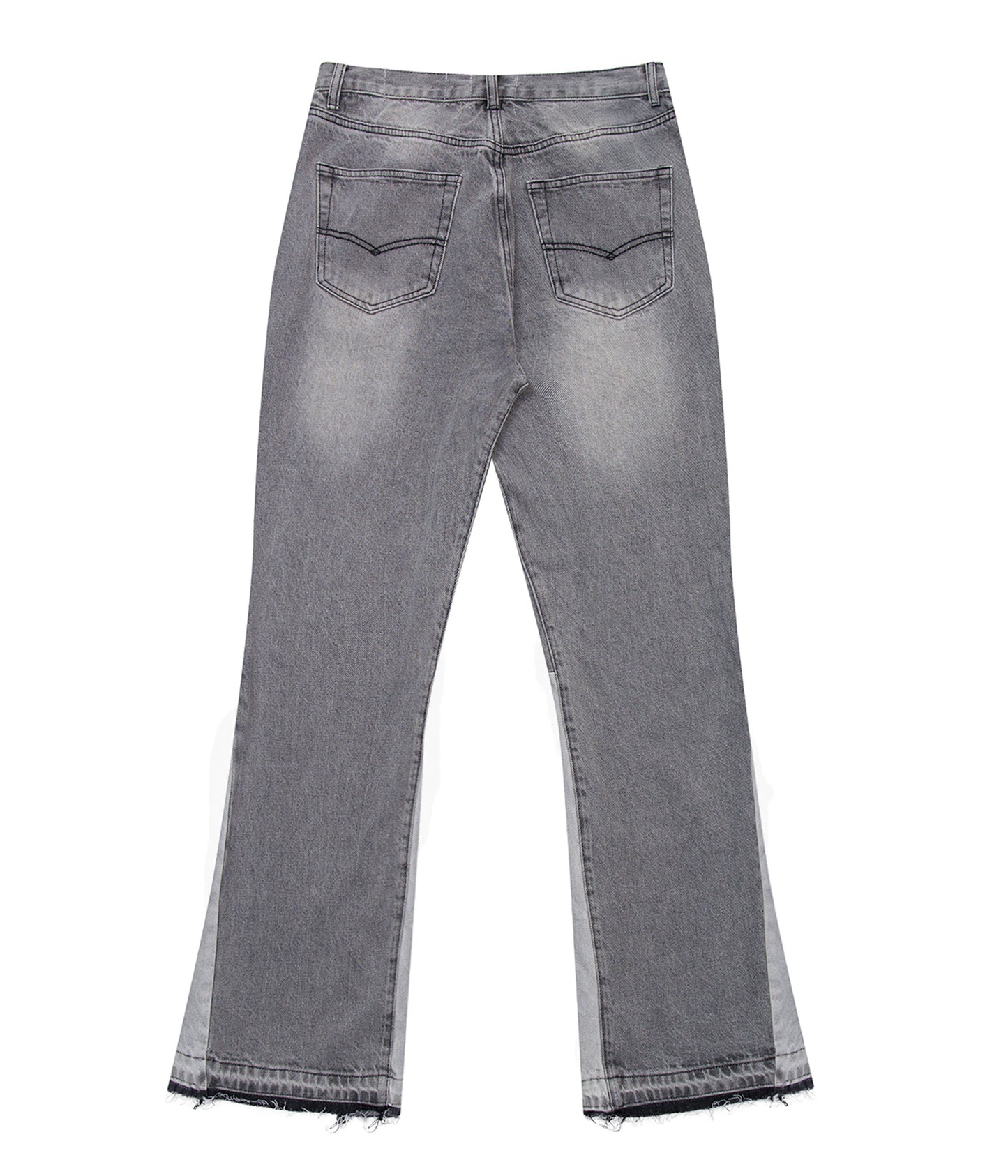 GREY SPLIT FLARE DENIM