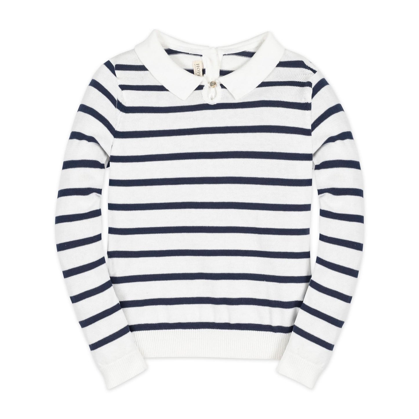 Organic French Collared Keyhole Sweater