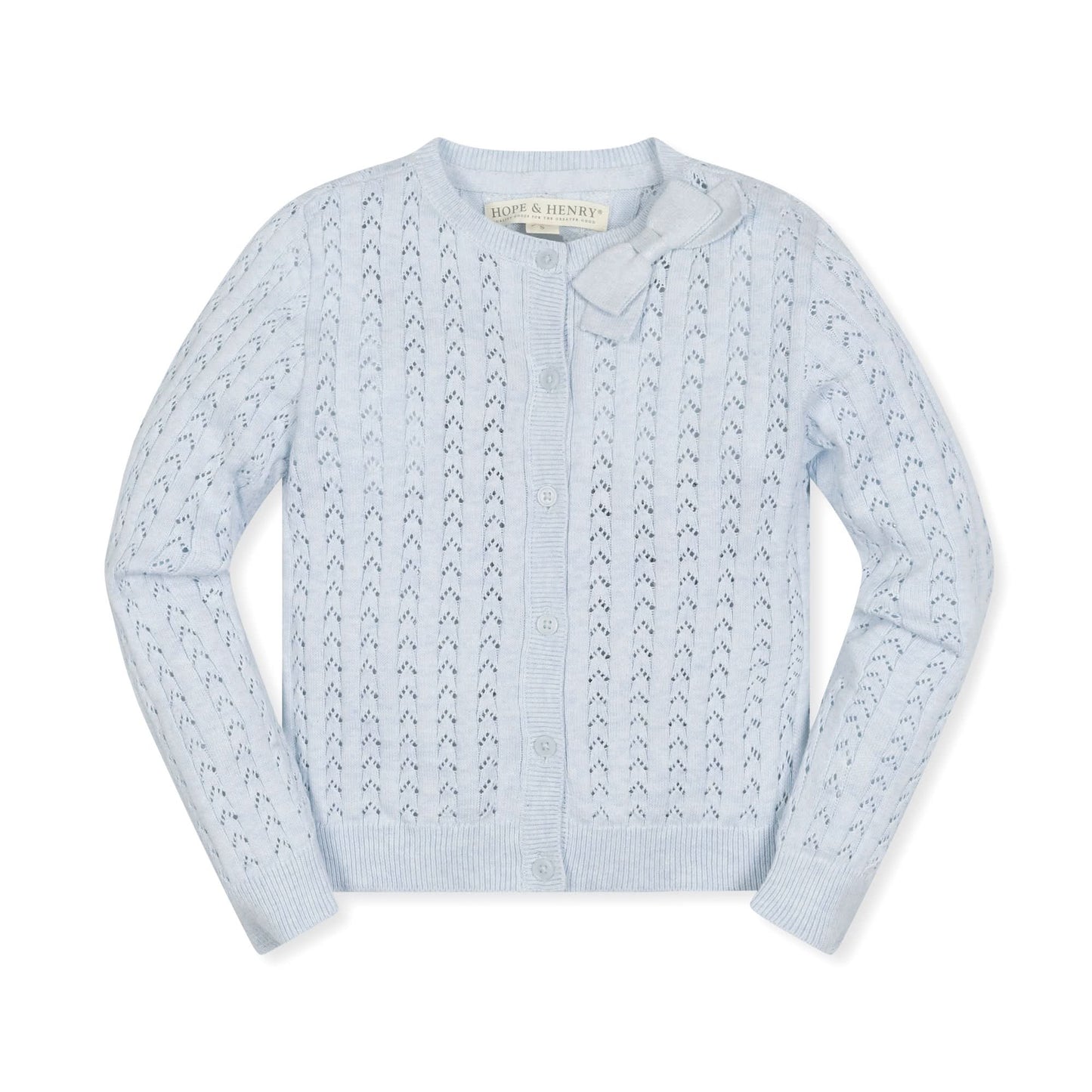 Organic Pointelle Bow Cardigan - Baby