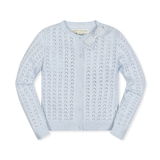 Organic Pointelle Bow Cardigan - Baby