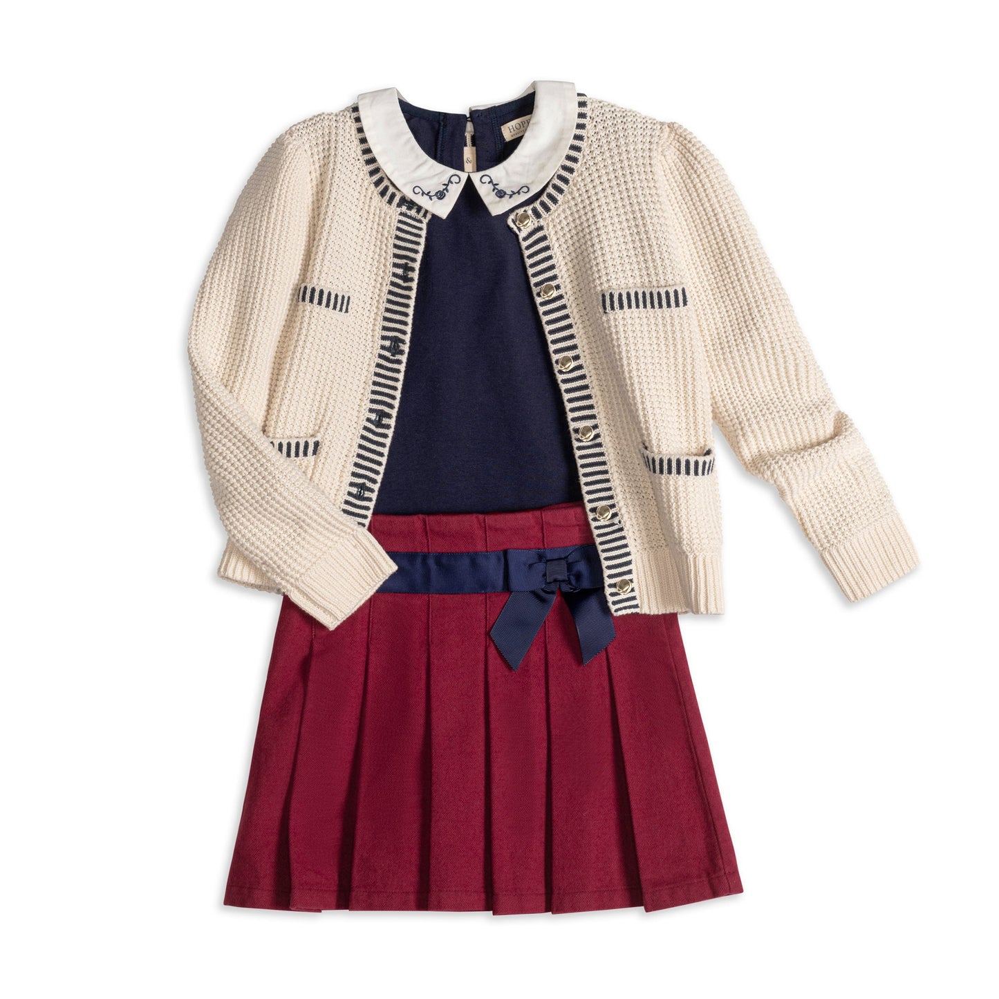 Organic Pleated Skirt with Bow