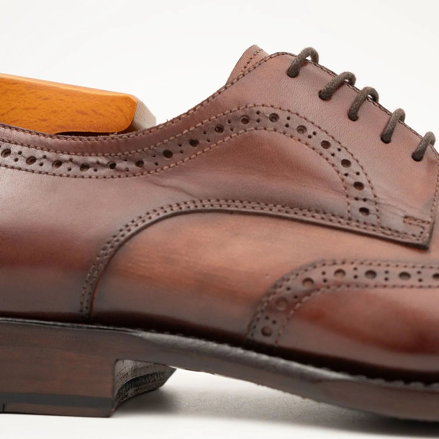 Goodyear welt derby shoes Brogue style Brown