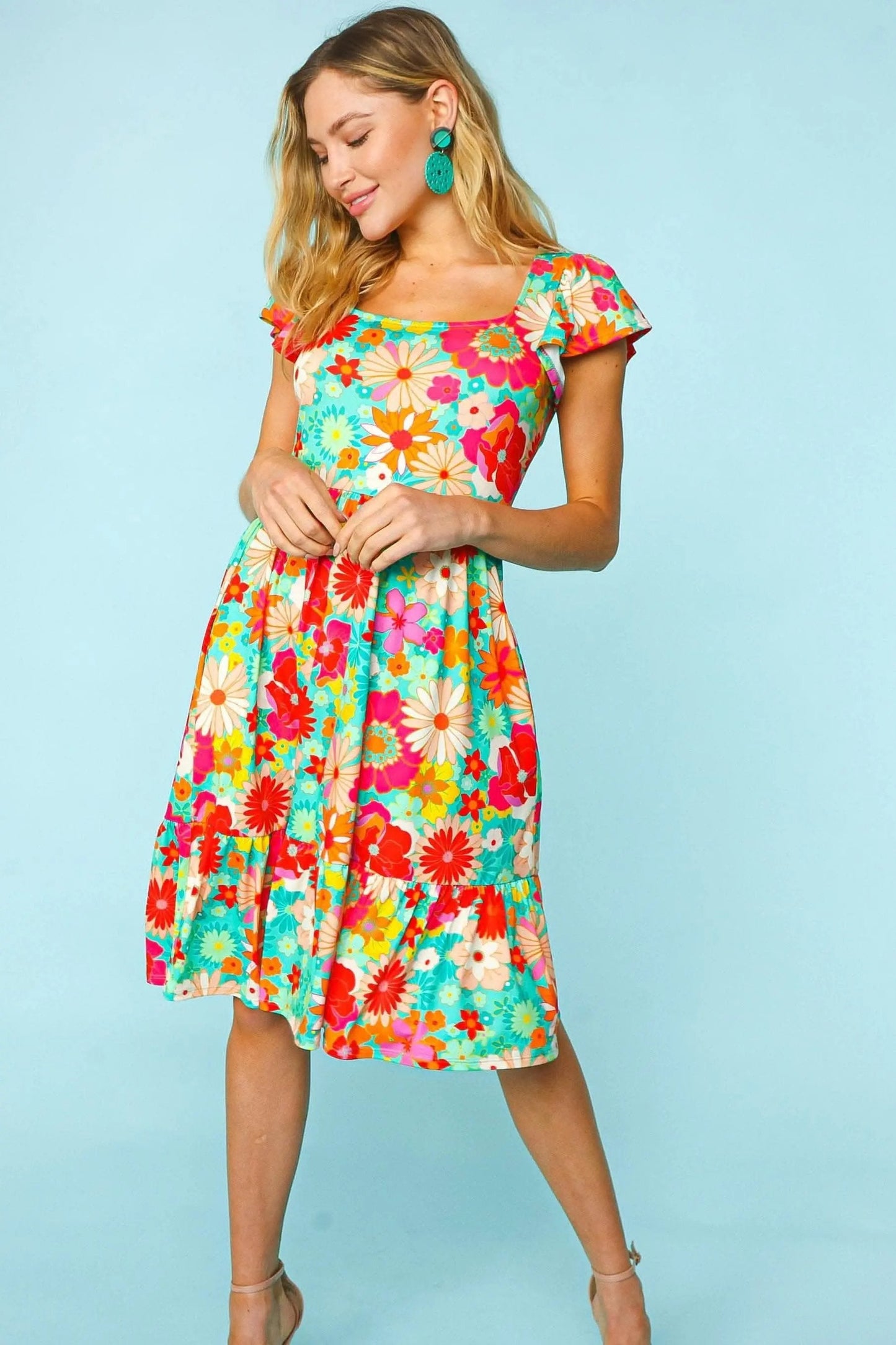 Trendsi Floral Dress Women's Casual Summer Mini Dress Cute & Flattering