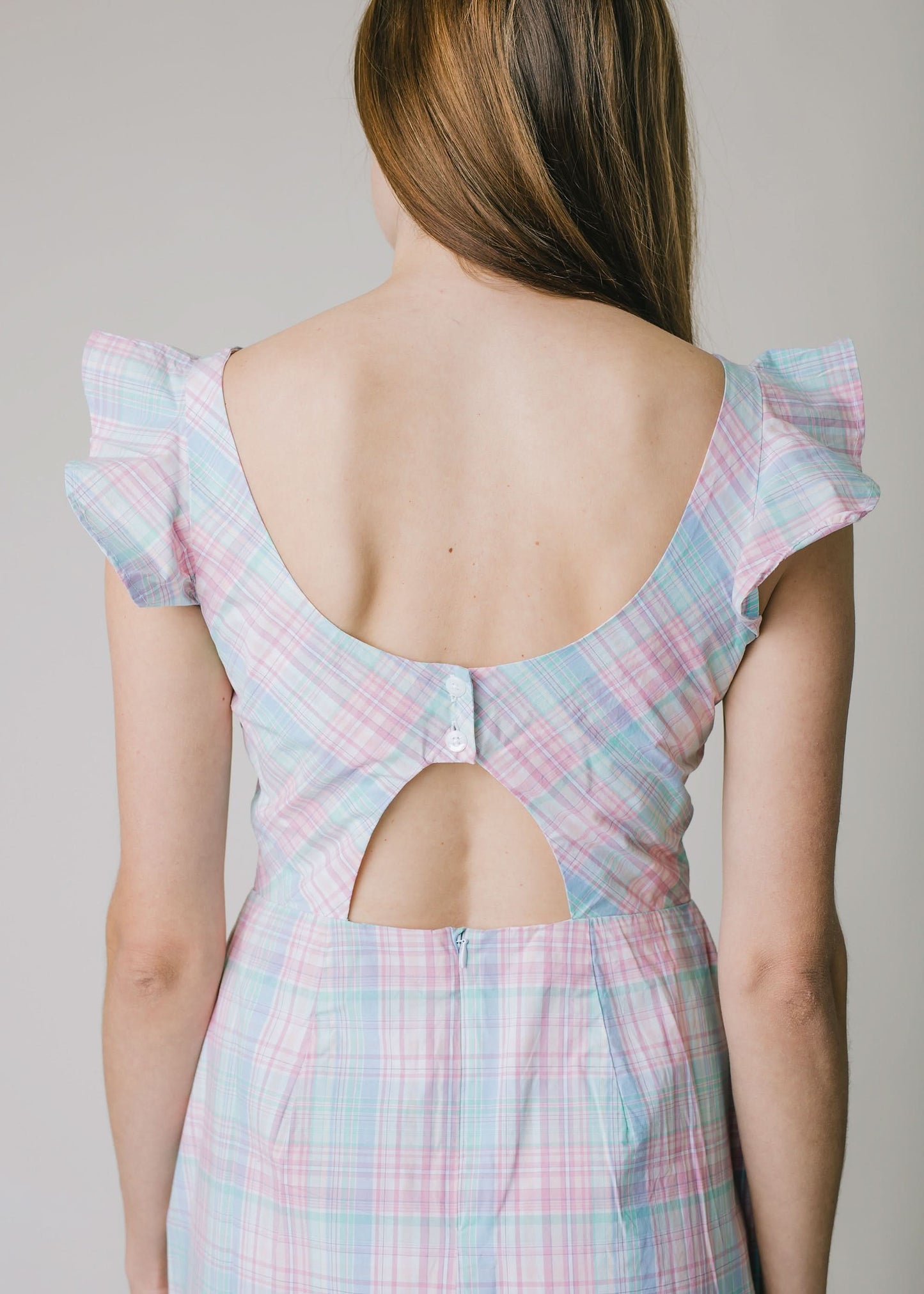 Flutter Sleeve Open Back Organic Dress