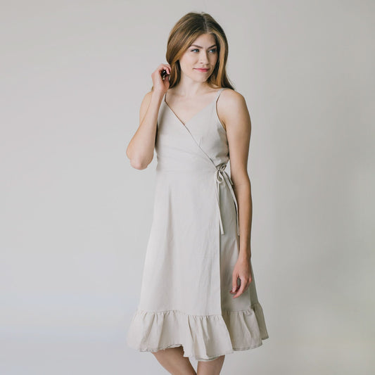 Ruffle Hem Wrap Dress
