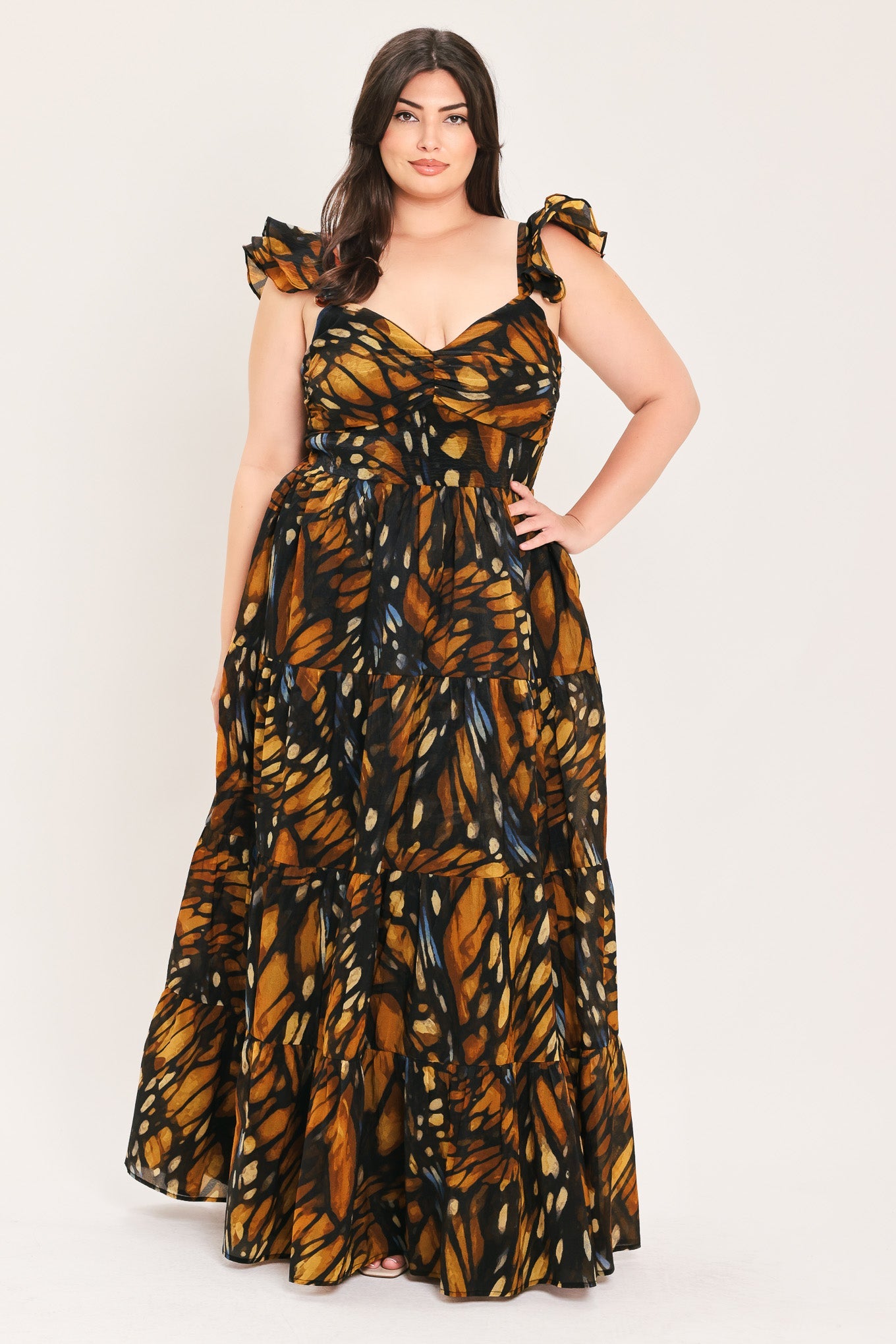 EMBERWING GARDEN GOWN WOVEN MAXI DRESS