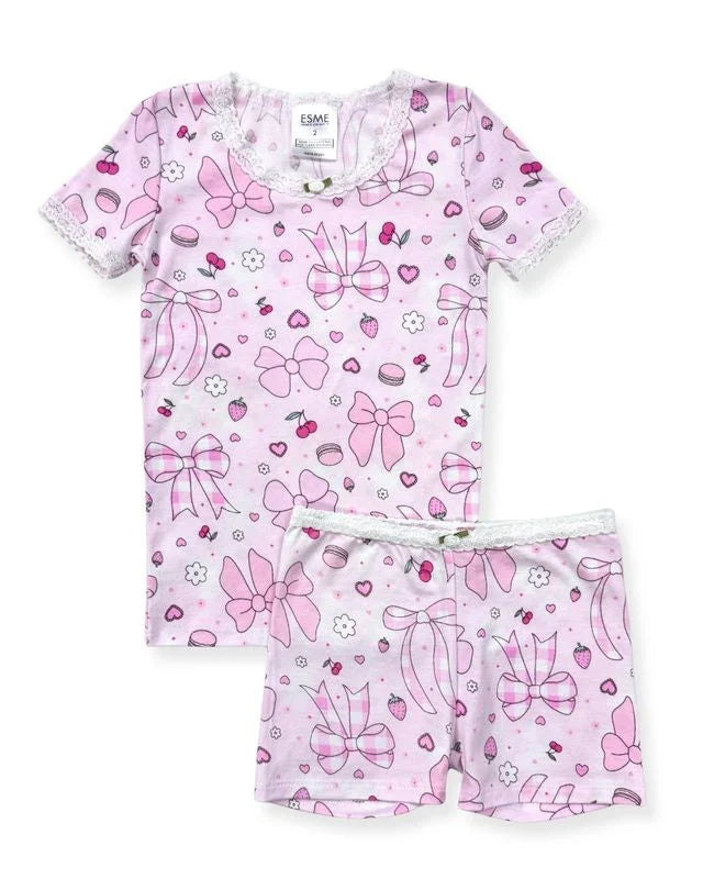 Esme - Short Sleeve & Shorts Pajamas, Summer Bows