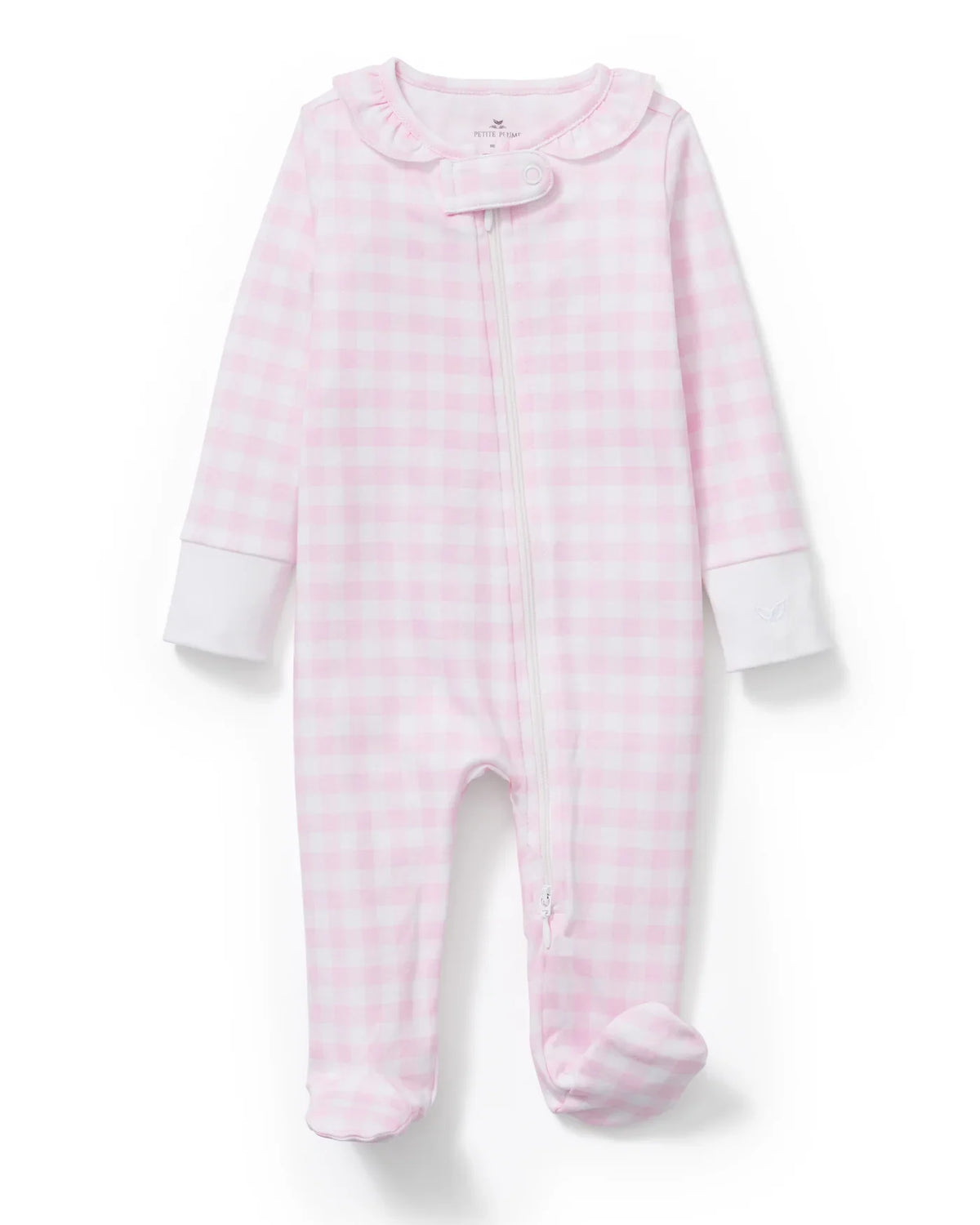 Petite Plume - Baby’s Pima Romper, Pink Gingham