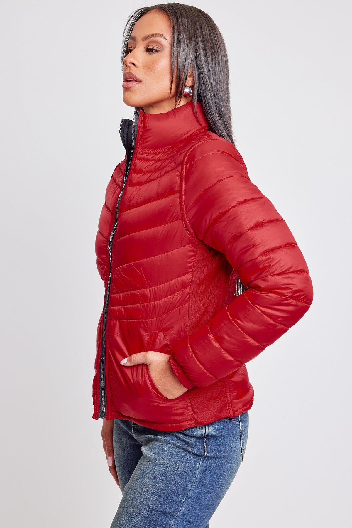 Women's Winter Reversible Fitted Puffer Jacket