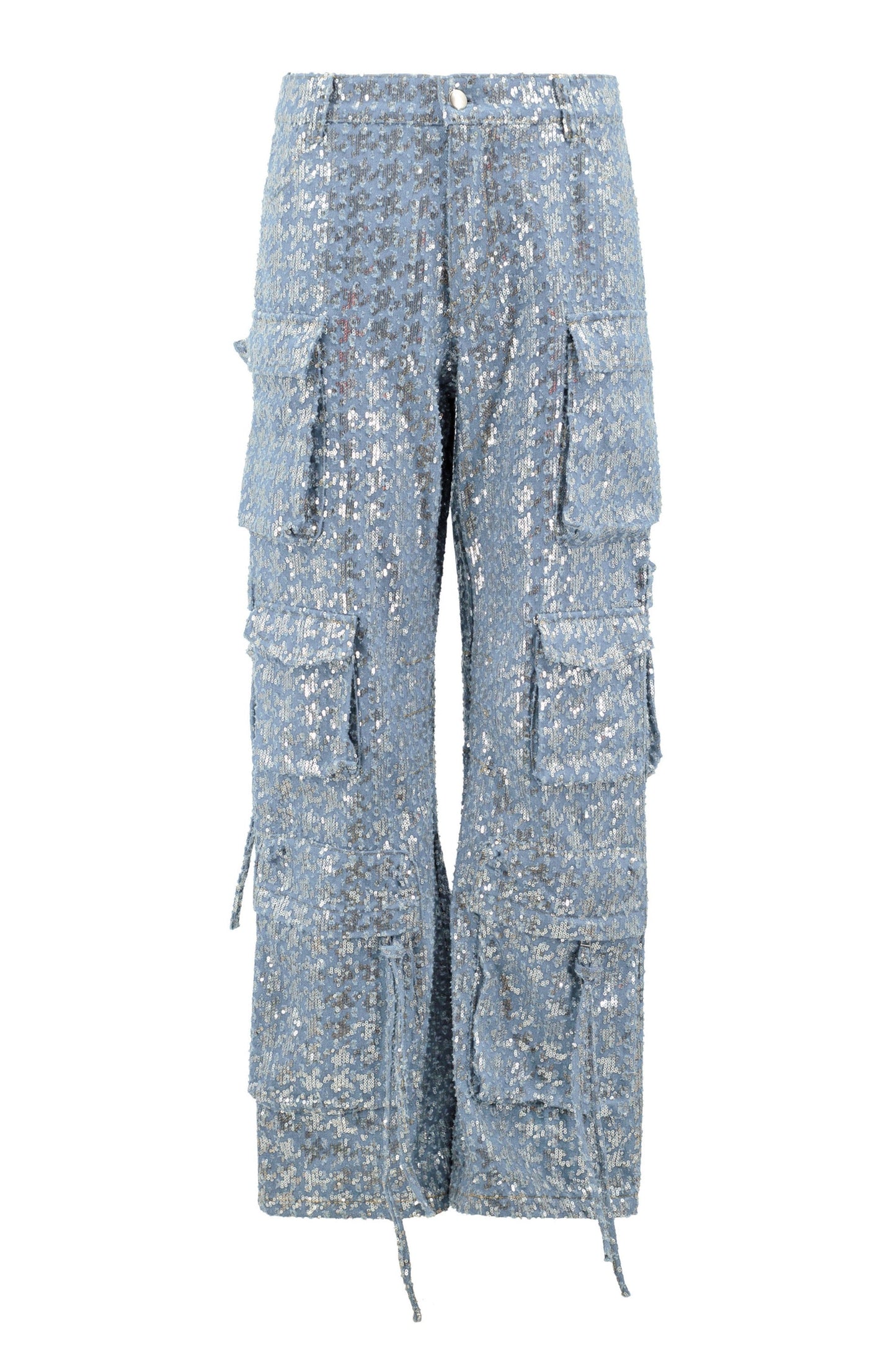 Kelly Sequin Cargo Denim Pants