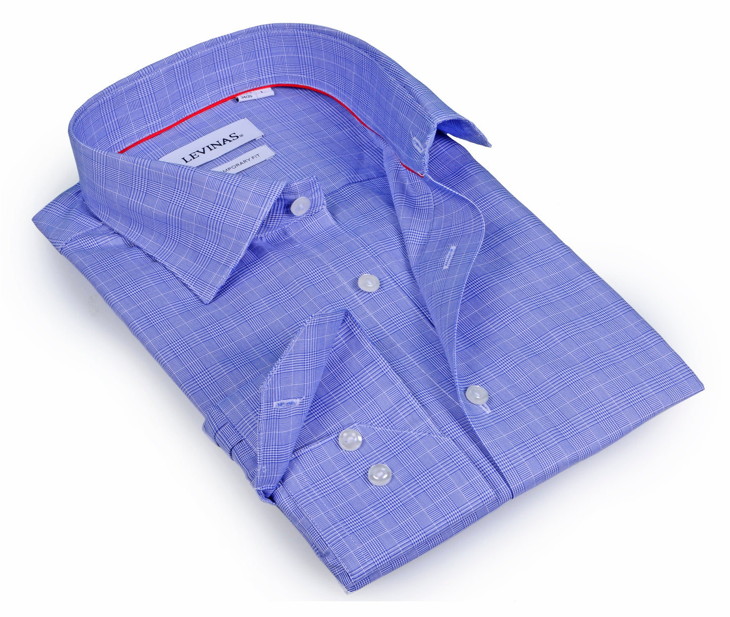 Levinas Contrast Collar Button-Up Shirt // - Contemporary Fit - contrast trimming - final sale