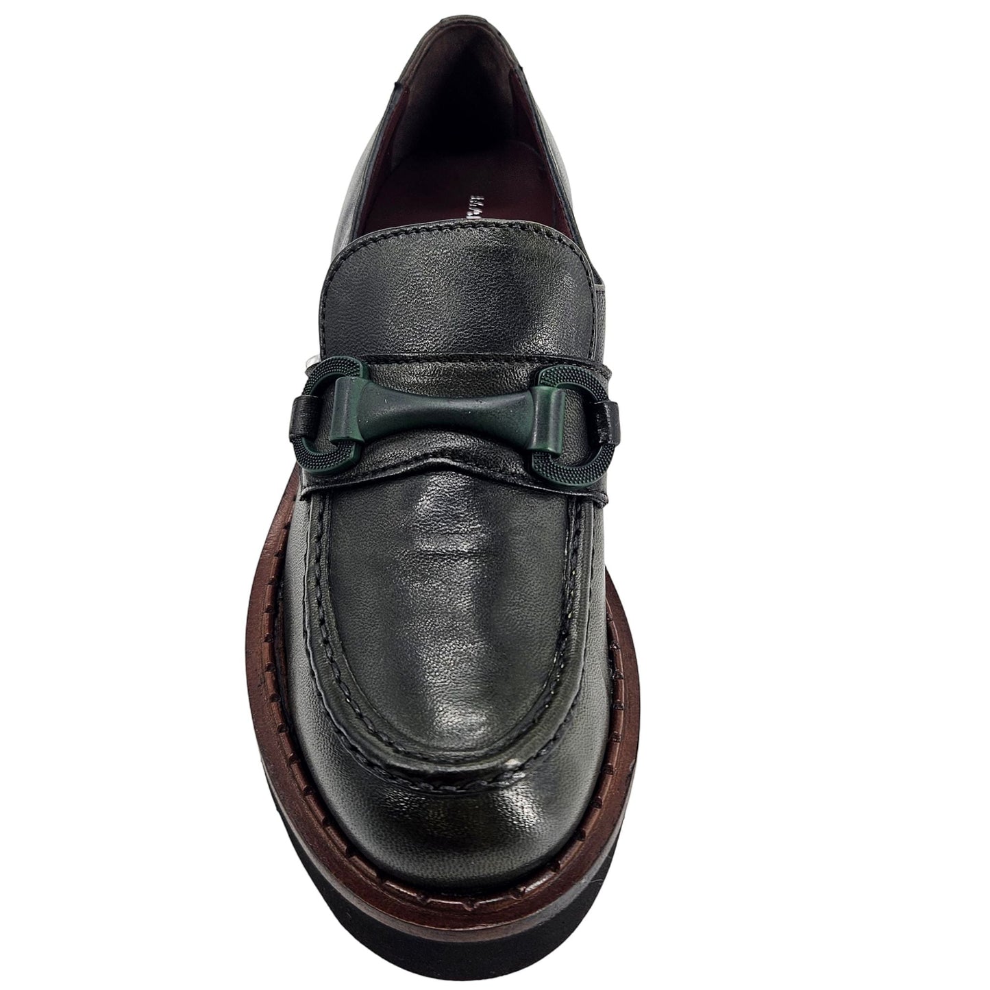 Green Lug Sole Chunky Loafer
