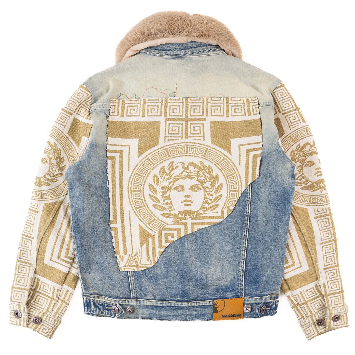 M1054 SARTONI DENIM JACKET WITH FUR COLLAR - DIRT ( NOT SOLD SEPARATLEY )