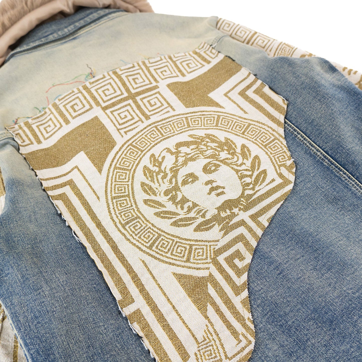 M1054 SARTONI DENIM JACKET WITH FUR COLLAR - DIRT ( NOT SOLD SEPARATLEY )