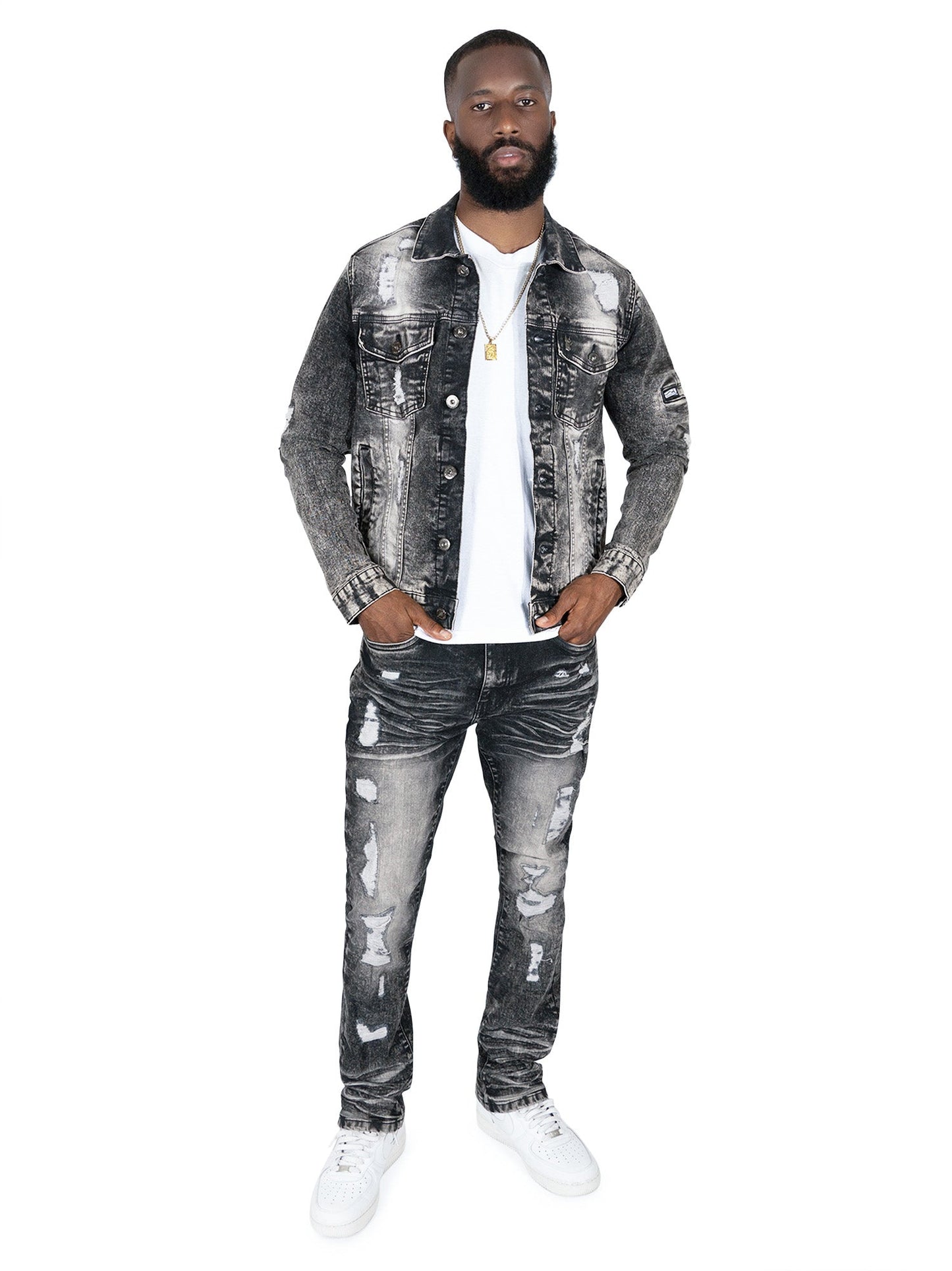 M1079 Moreli Denim Jacket -Black Wash