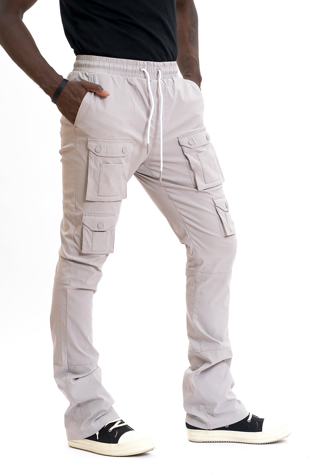 M1633 Colton 34” Stack Nylon/Spandex Sweat Pants - Gray