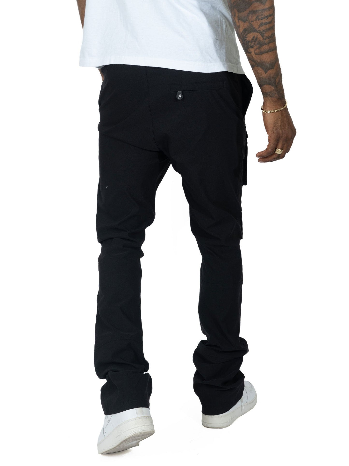 M1633 Colton 34” Stack Nylon/Spandex Sweat Pants - Black