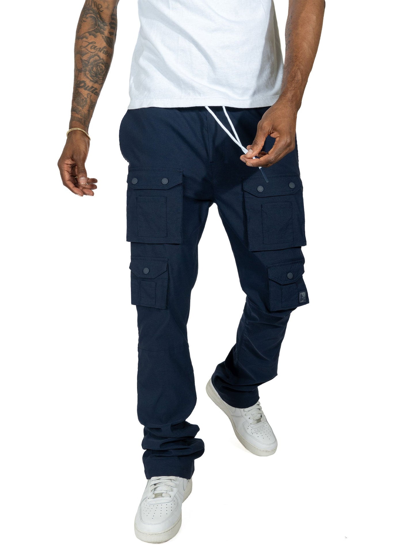 M1633 Colton 34” Stack Nylon/Spandex Sweat Pants - Navy