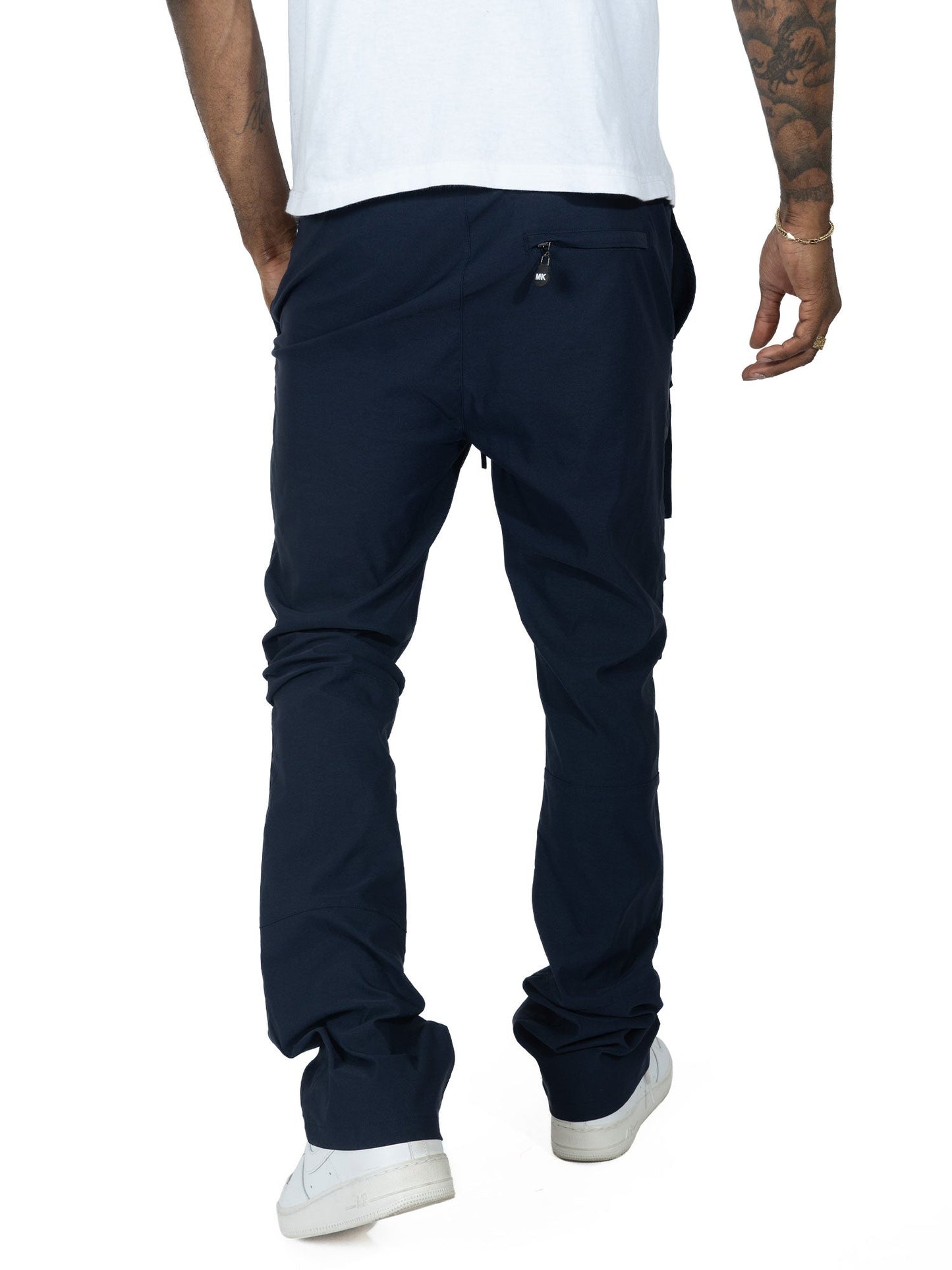M1633 Colton 34” Stack Nylon/Spandex Sweat Pants - Navy