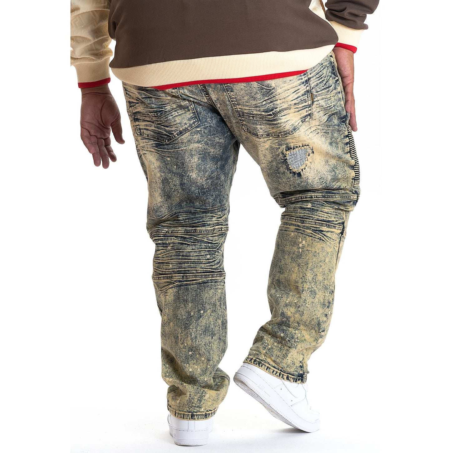 M1779 Makobi Biker Jeans with Rip Damages - Vintage