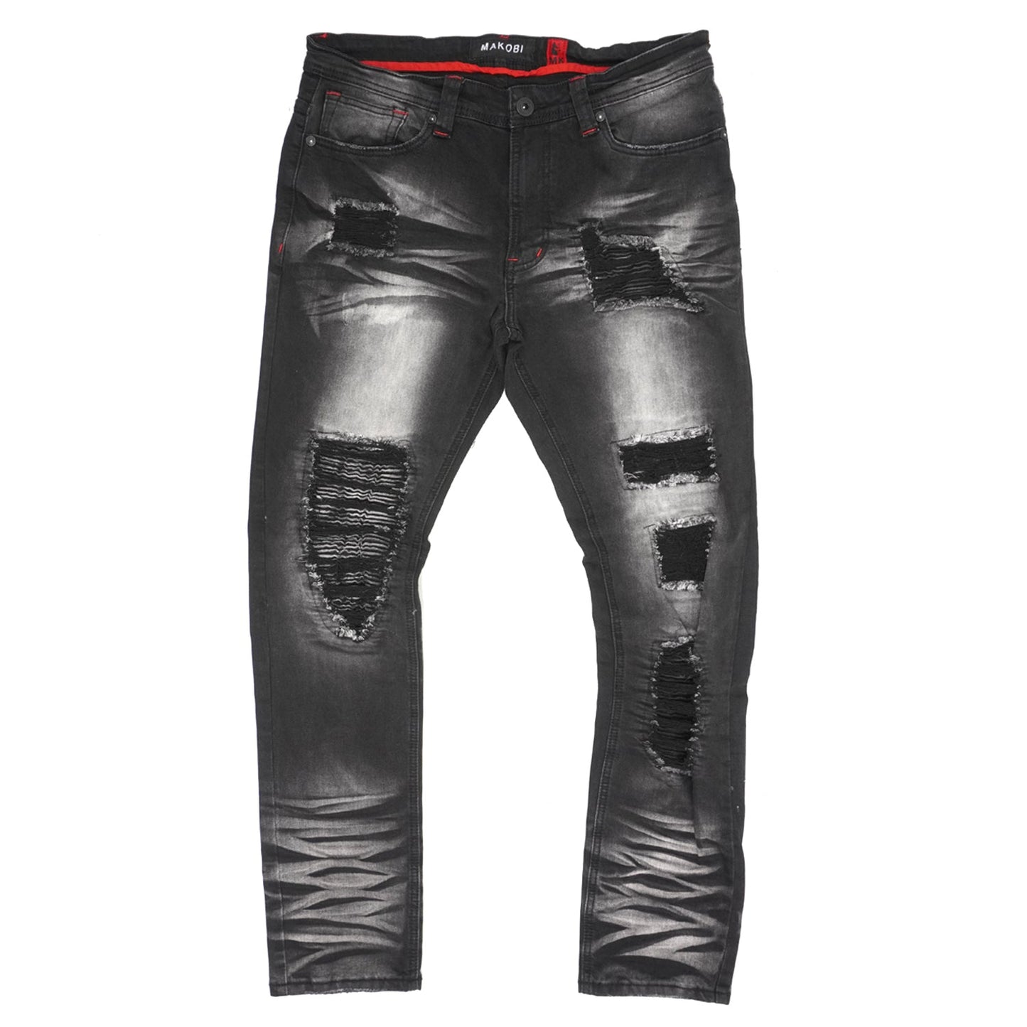 M1780 Pensacola Shredded Jeans - Black Wash