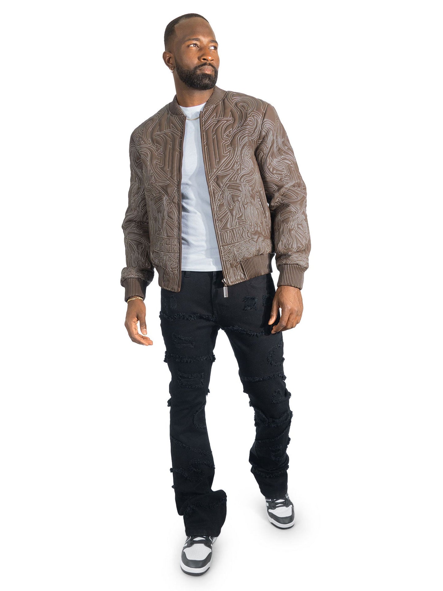Jacket| M4108 Bianco Bomber Jacket - Brown