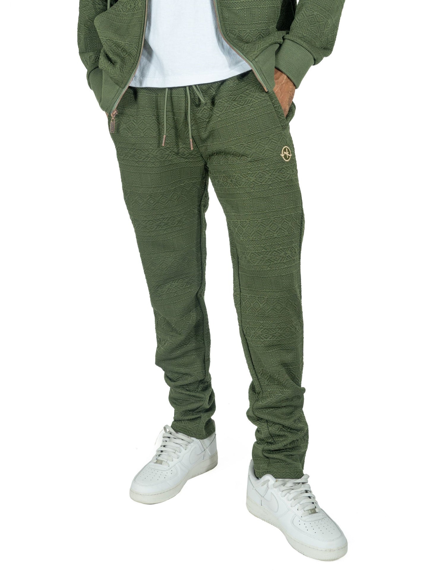 M4356 Berteli Jacquard Hoody Set - Olive