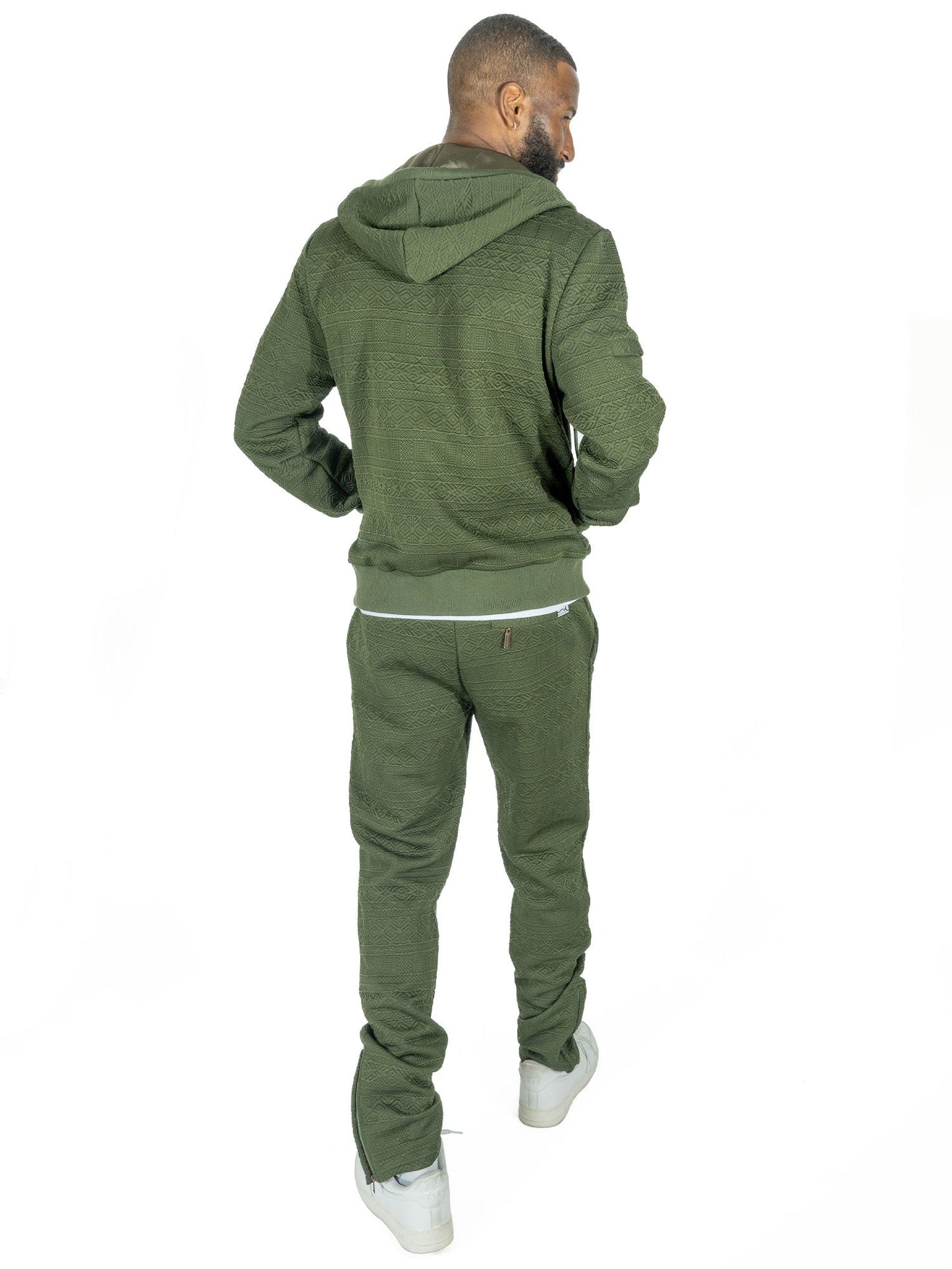 M4356 Berteli Jacquard Hoody Set - Olive
