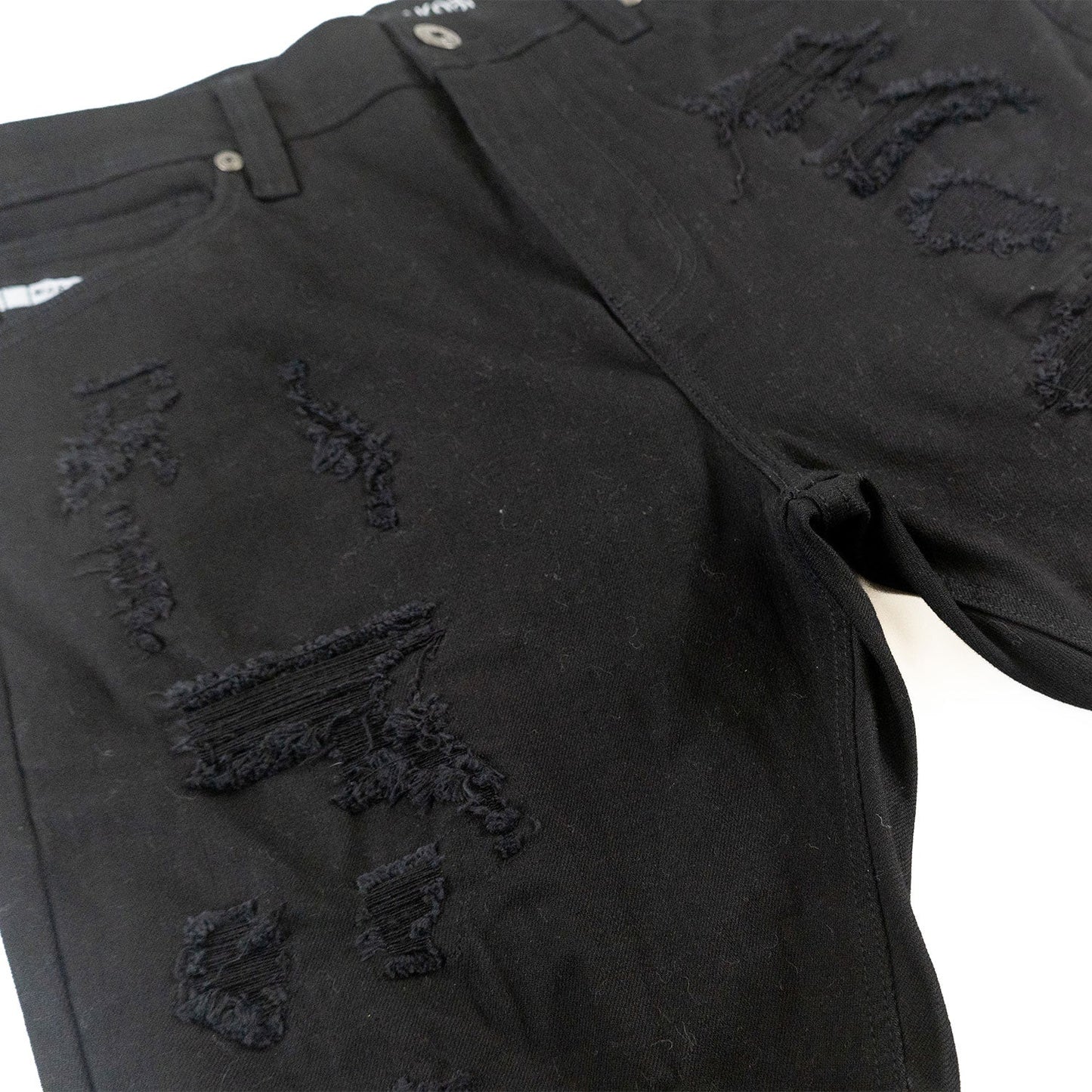 M607 Amato Denim Shorts - Black/Black