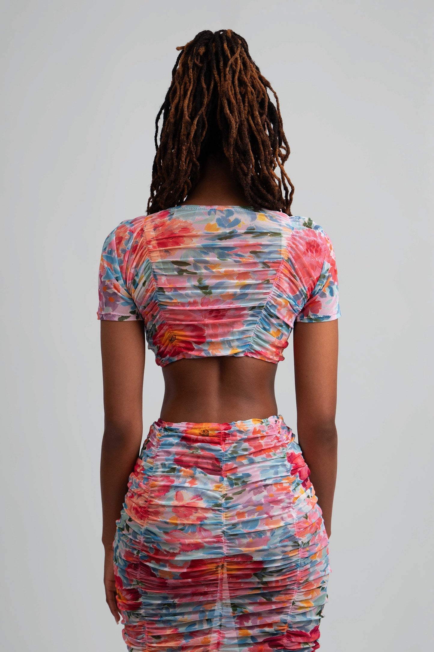 Holly Ruched Floral Print Two-Piece Set