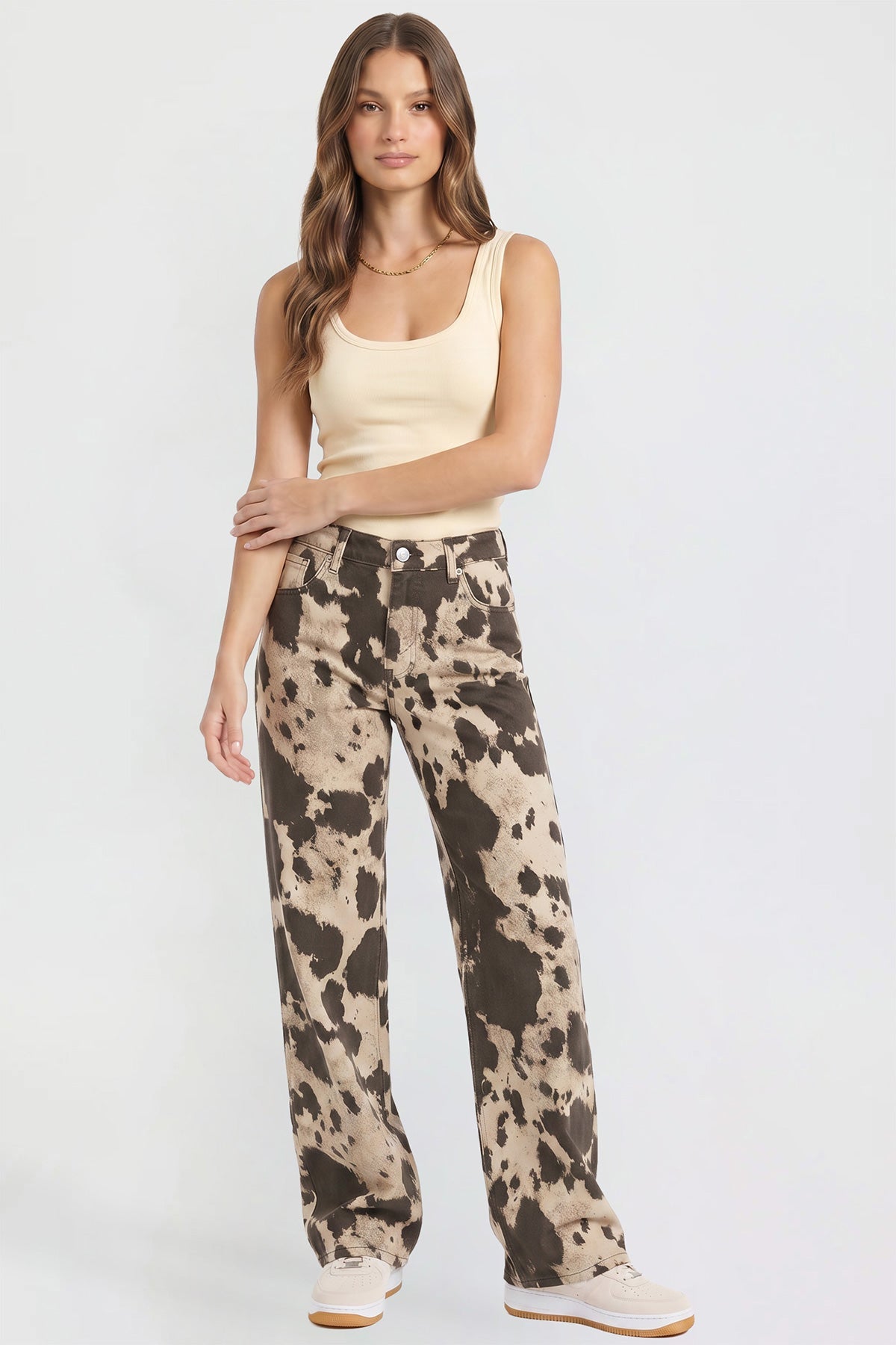 Women's Britney Printed Wide Leg Jeans