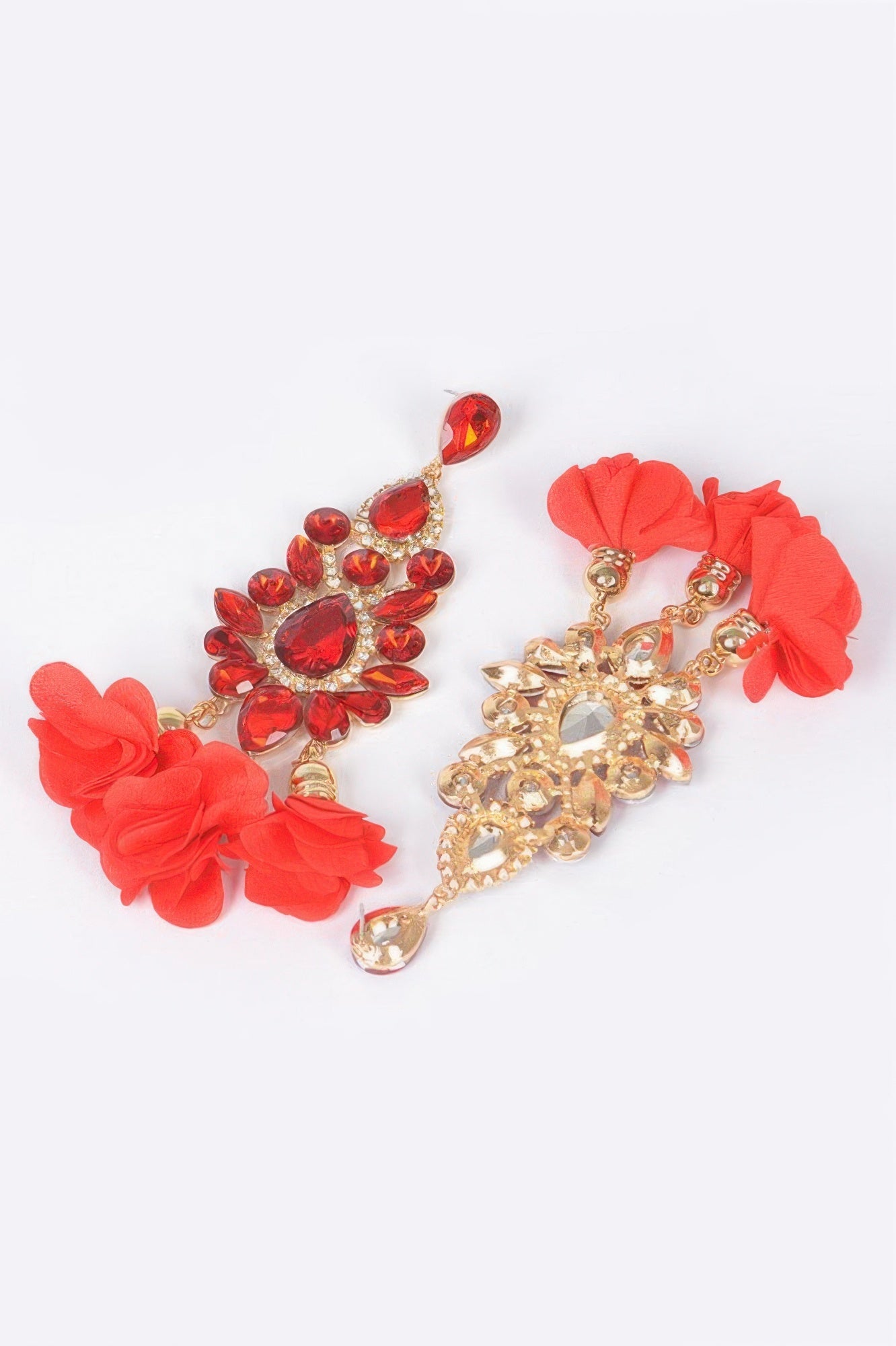PARK AVENUE Multi Rhinestone Flower Drop Earrings: BYMANYC ® New York