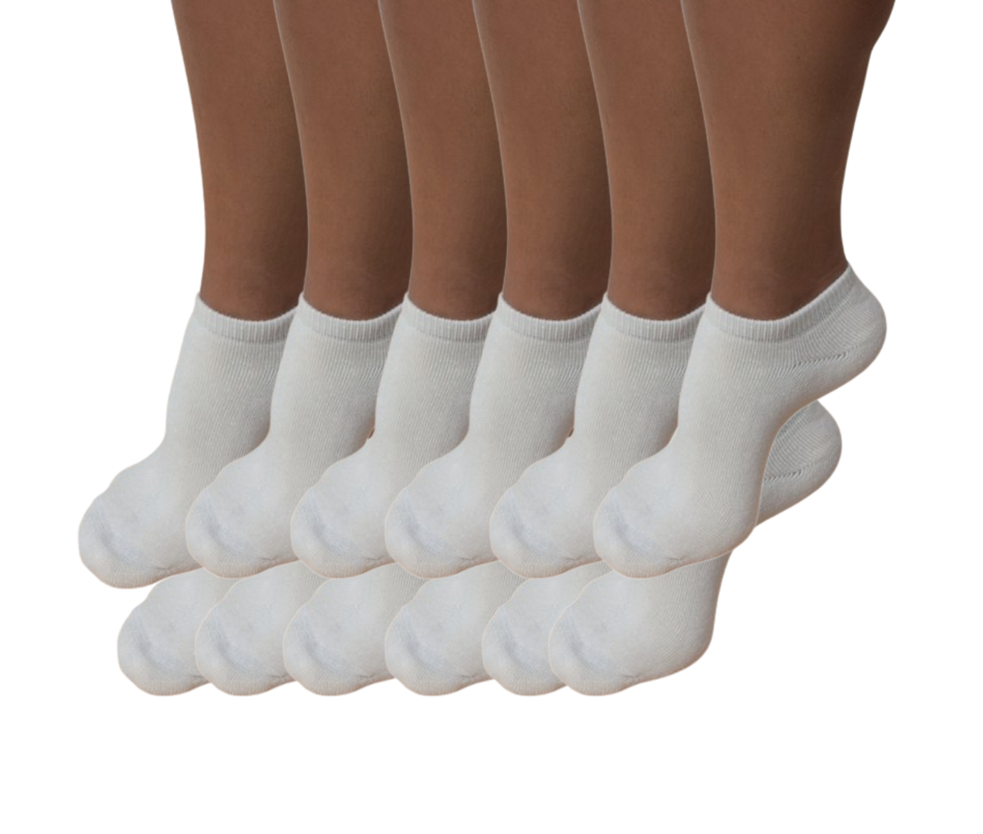 No Look Anklet Bamboo Viscose Socks Unisex Natural Color - 12-pack