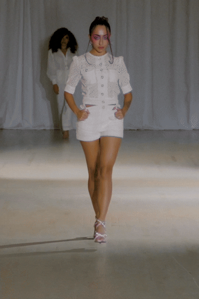 Fae White Eyelet Two-Piece Shorts Set