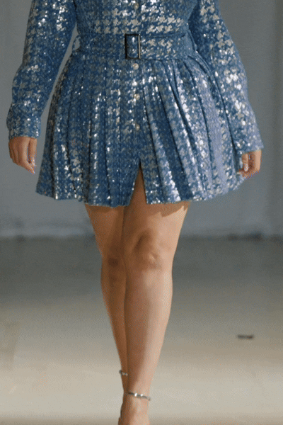 Michelle Sequin Denim Mini Dress