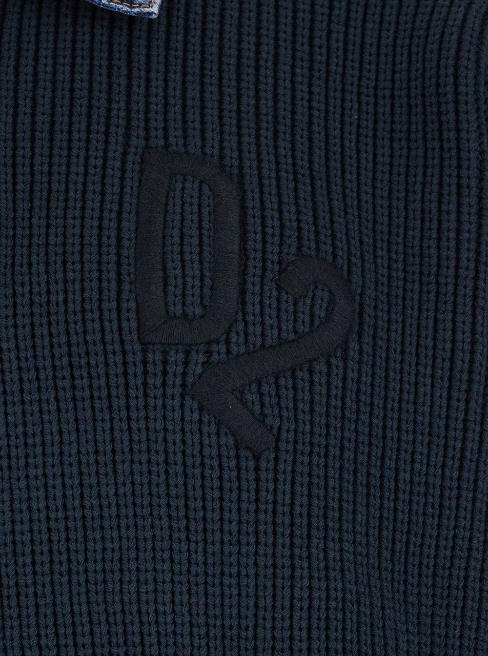 Sweater With Denim Collar, Blue