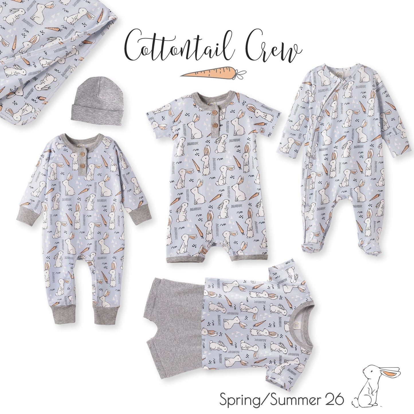 Cottontail Crew Bamboo Easter Shorty Romper for Baby Boys