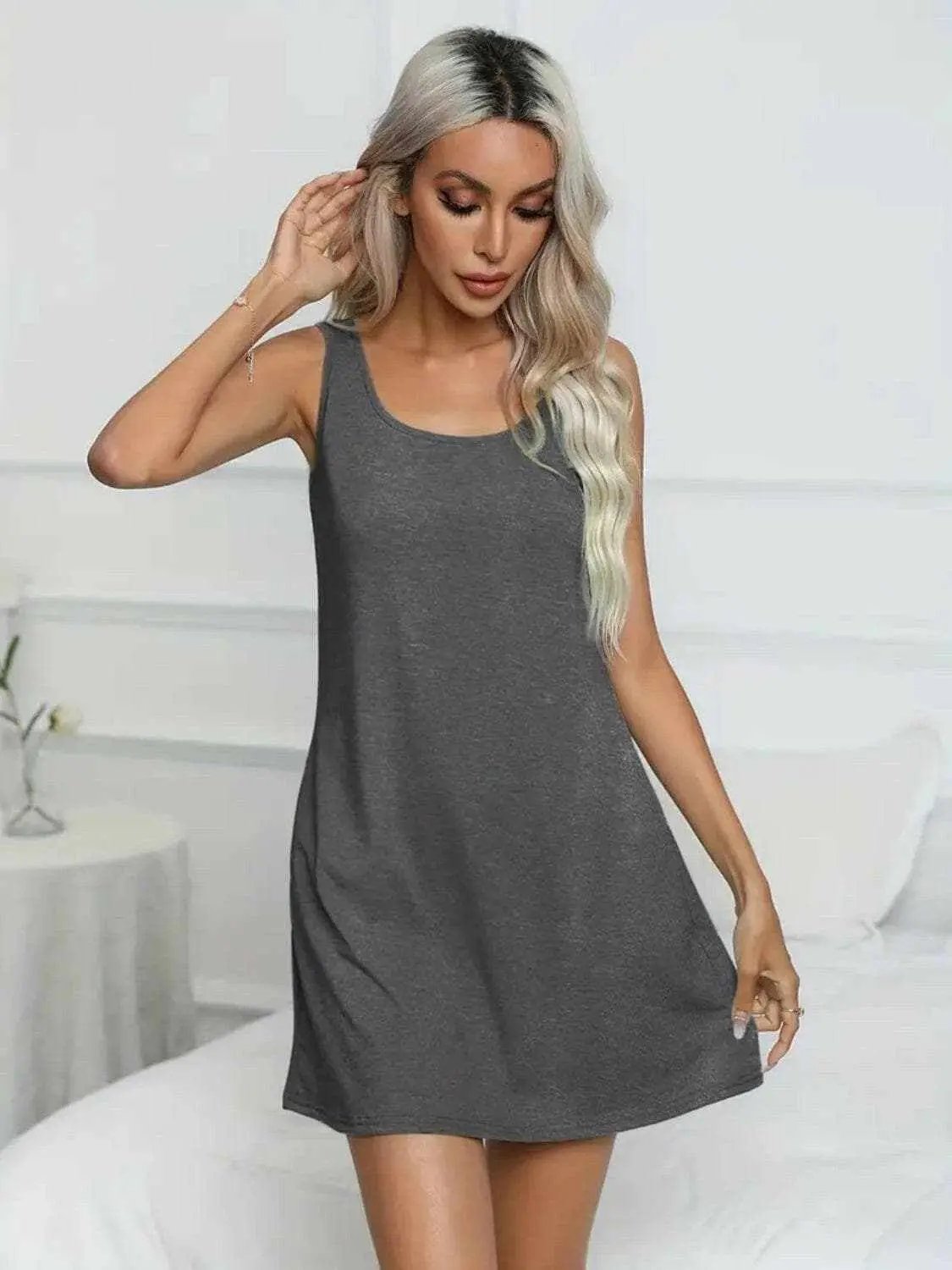 Mini Dress - Scoop Neck - Full Size Fit