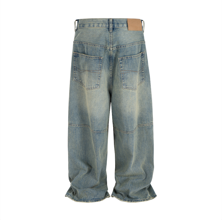SANDWASH BAGGY BIKER DENIM