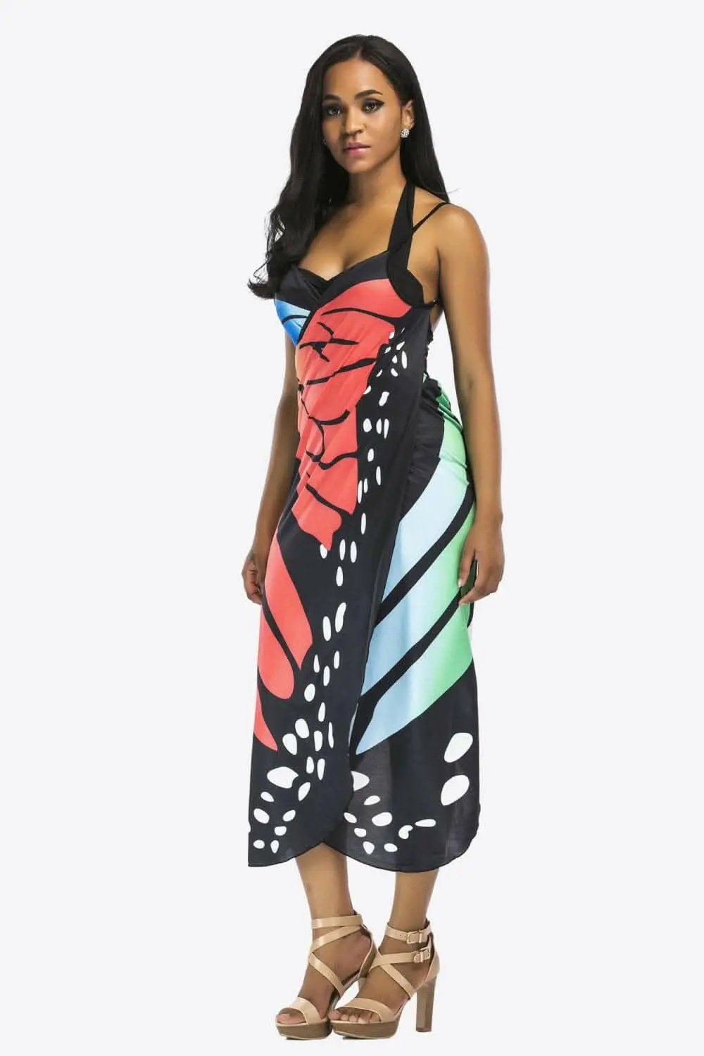 Trendsi swimwear - Sheer butterfly cover-up dress