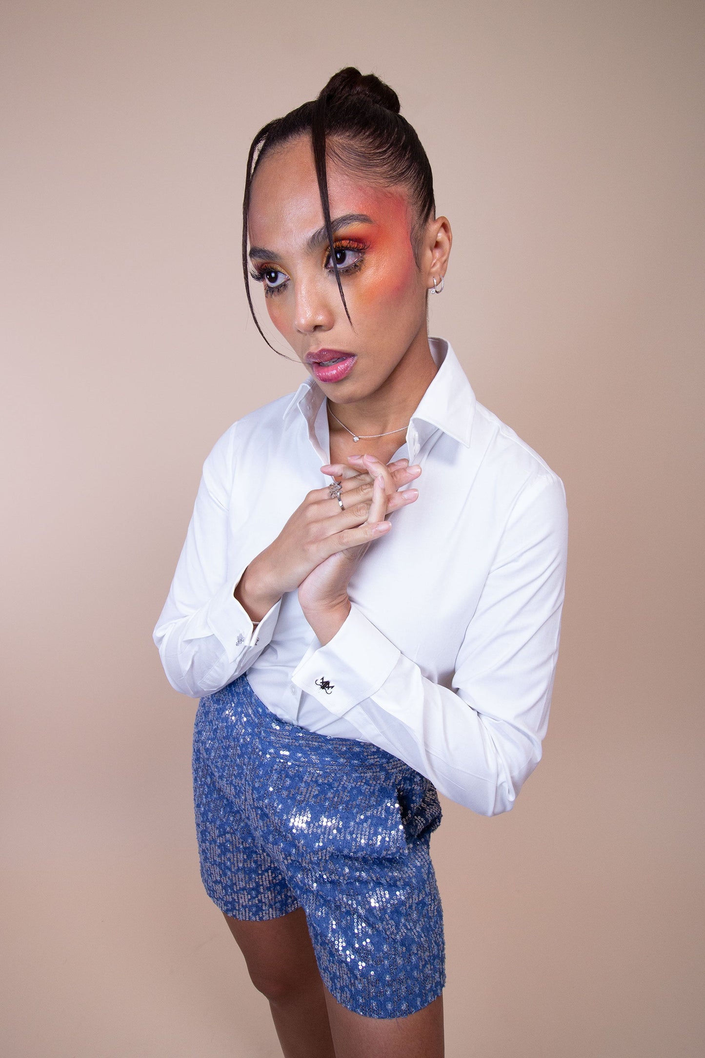 Lucy Sequin Denim Shorts