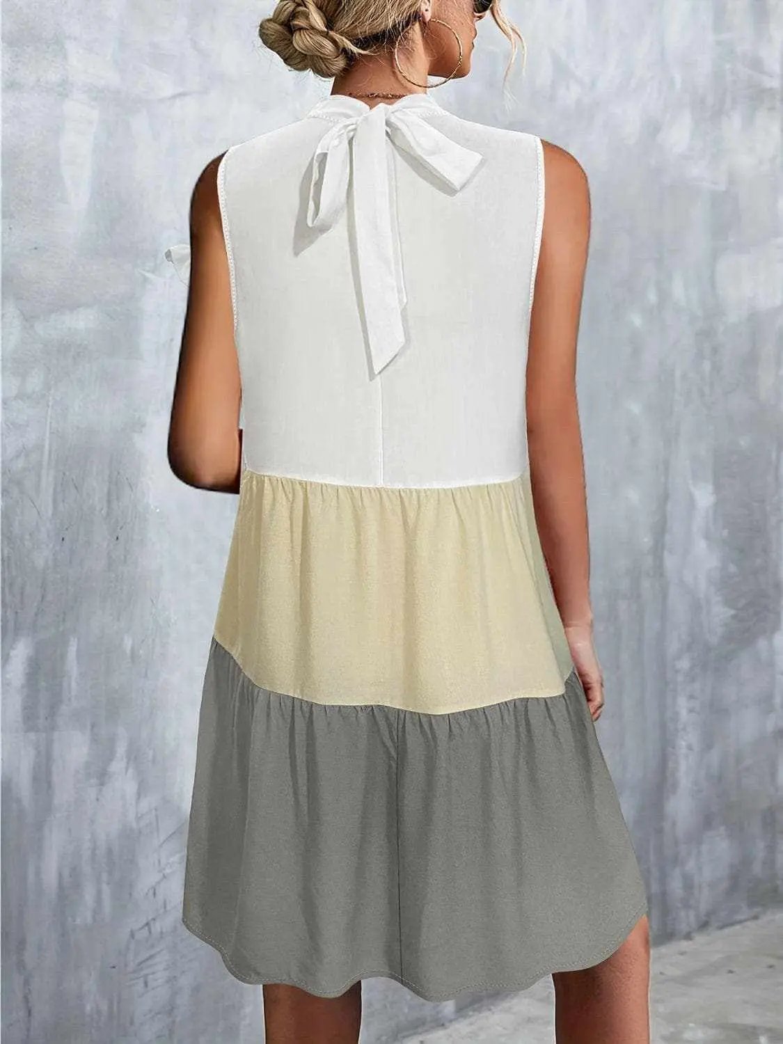 Trendsi just arrived - Tied color block sleeveless dress