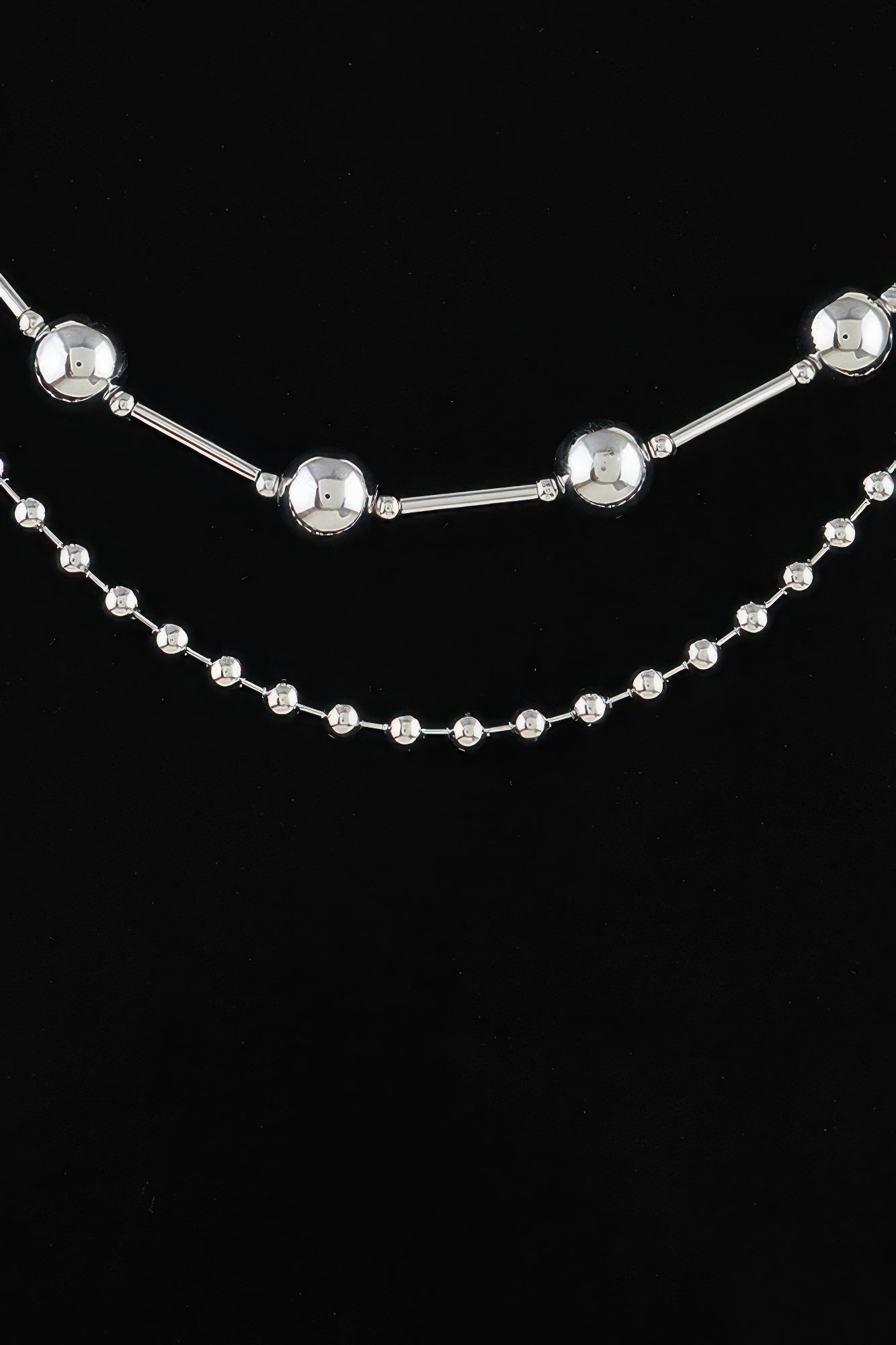 Women's Chain Necklace Double Polished Space BYMANYC ® New York CONTEMPORARY DUAL-LAYER LINK COLLAR - New Collection