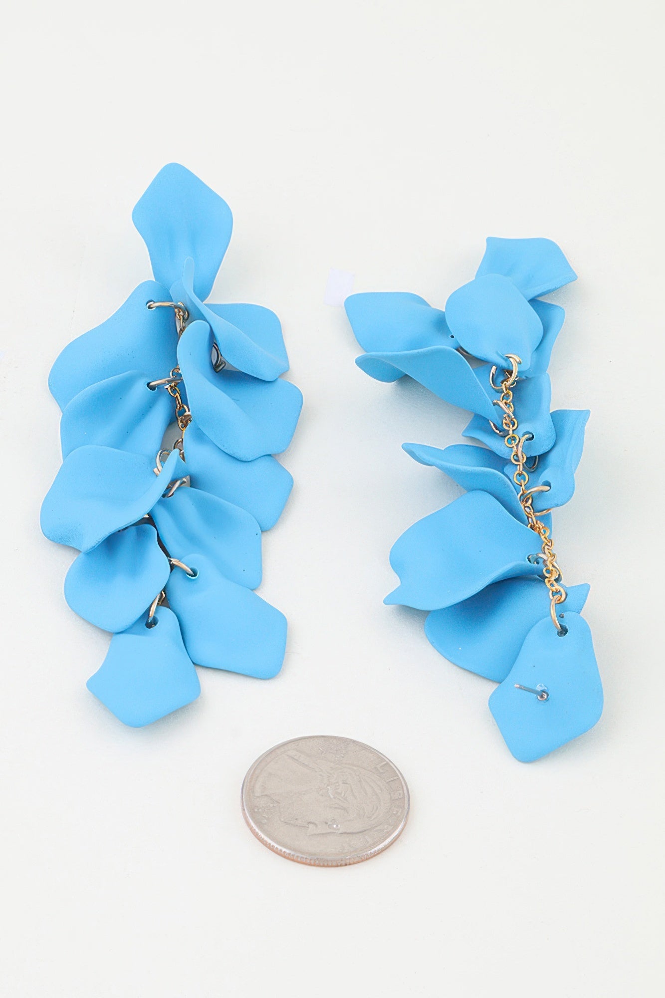 Women's Drop Earrings Bright Petal Blossom BYMANYC ® New York FLORAL SCULPTURAL STATEMENT DANGLE - New Collection
