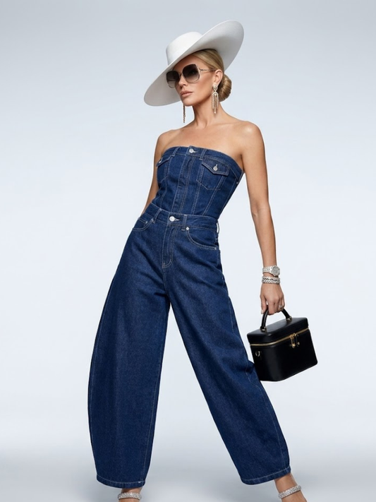 BYMANYC ® New York Meatpacking High-Rise Barrel Jeans in Dark Blue, view 2
