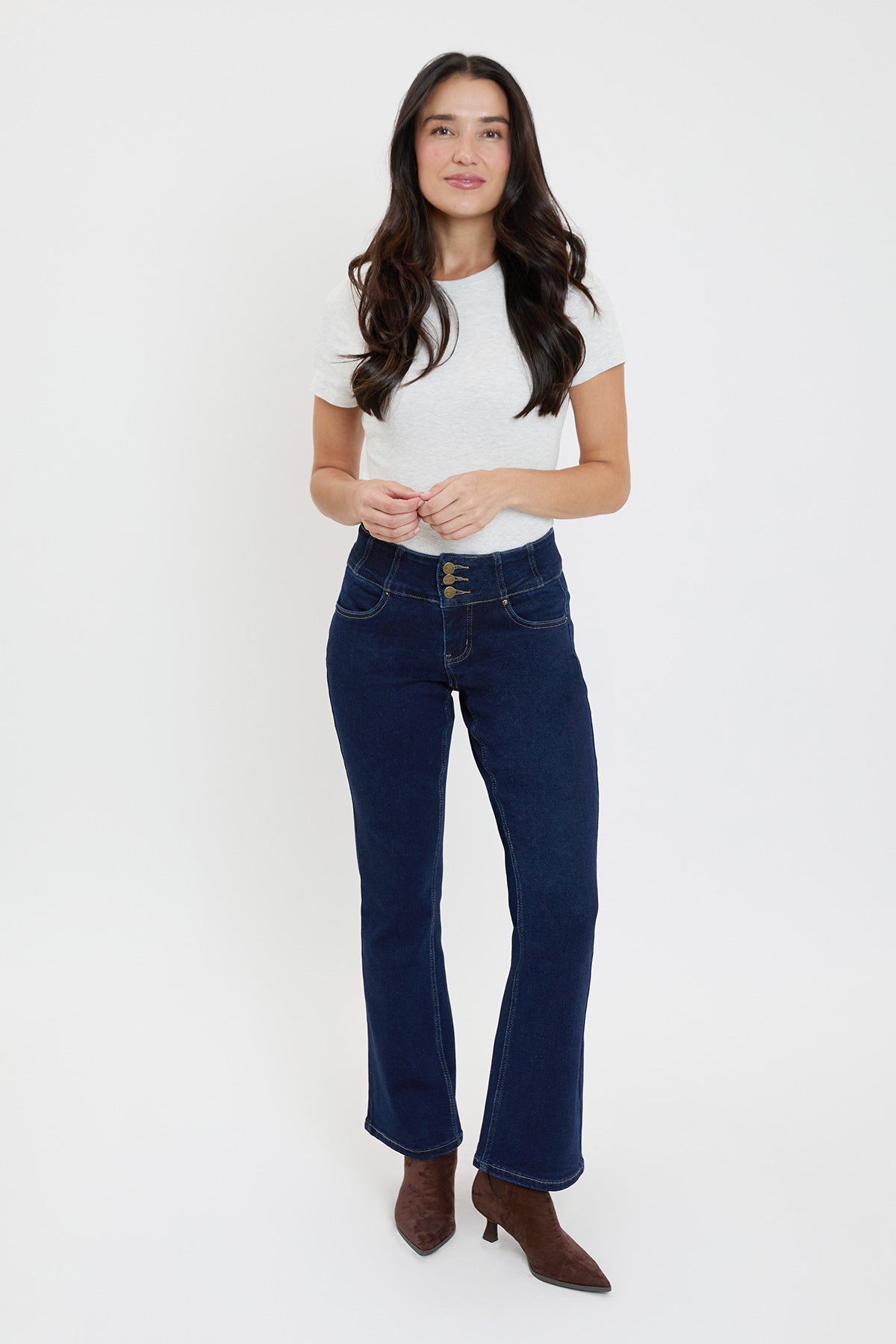 Women's 3-Button Bootcut Jeans